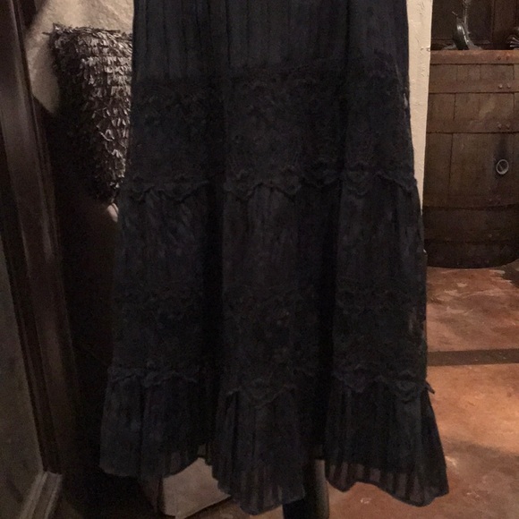 Spaghetti strap navy vintage boho dress. EUC - Picture 4 of 8